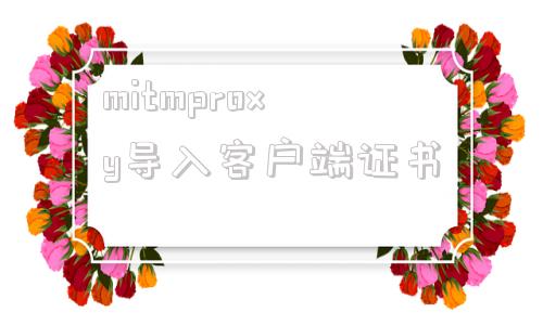 包含mitmproxy导入客户端证书的词条